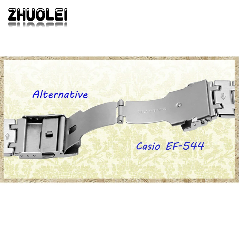 Zhuolei Watchband For EF-544 Solid stainless steel Watch bands Bracelet accessories Silver Strap | Наручные часы
