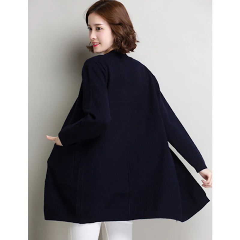 Plus Size Women New Spring Autumn Knitted Cardigan Outwear Female Long Korean Loose Cashmere Sweater Fashion Wild Coat YL287 |