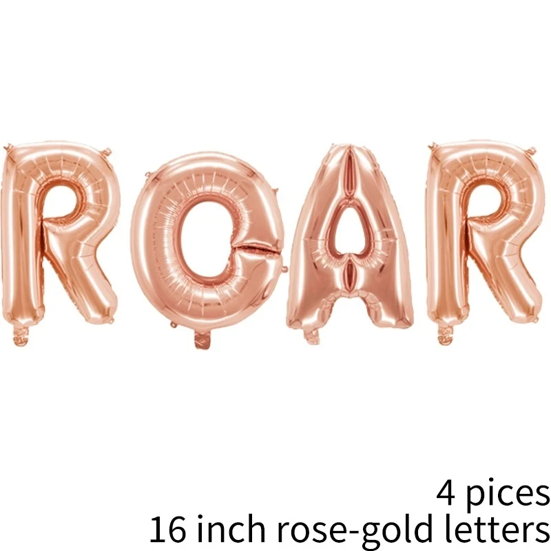 16inch Rosegold ROAR 1 шт. гигантский динозавр фольгированный Шар Детские воздушные шарики в виде животных Динозавр день рождения для детей мир Юрского периода украшения шар - Цвет: 16inch Rosegold ROAR