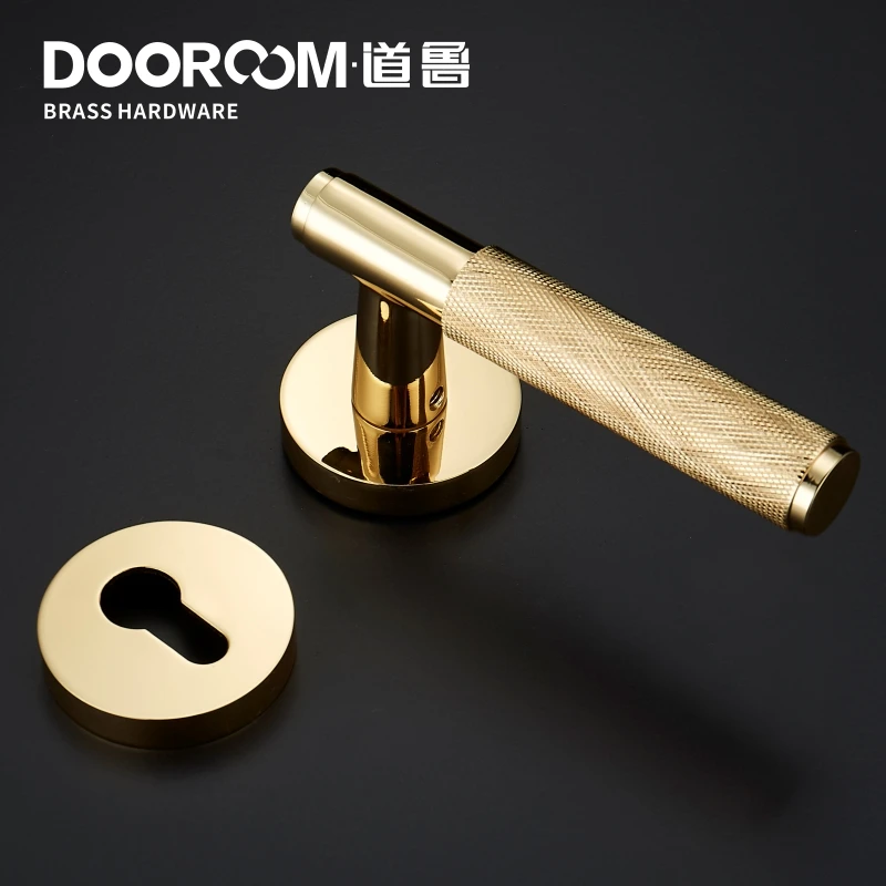 Dooroom латунный дверной замок, набор, изысканный крестообразный накат, Европейский, американский, современный, деревянный, для интерьера, дверной замок, манекен, раздельная ручка, ручка
