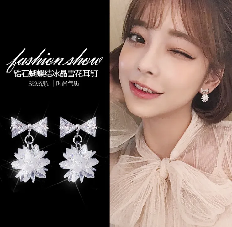 2020 Новые 925 серебряные иглы с кристаллами от Swarovski модные темпераментные