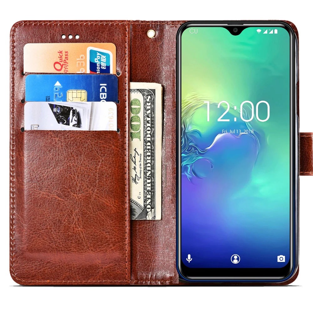 Чехол-бумажник Oukitel C15 Pro откидной Чехол из искусственной кожи с отделением для