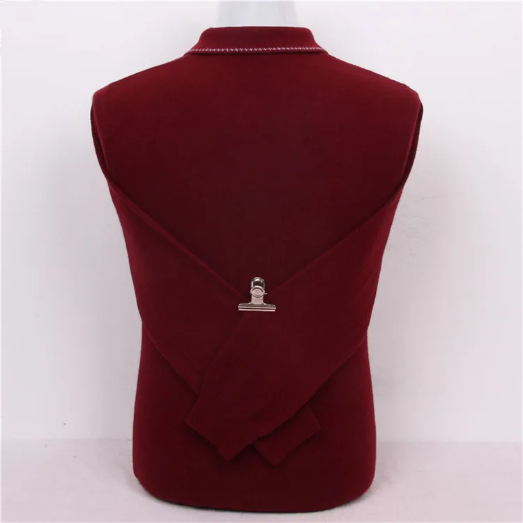 Мужской пуловер из козьей шерсти супер большой с темными полосками 100% воротник