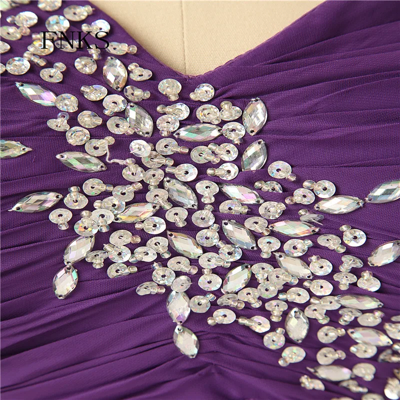 Фиолетовый Формальное вечернее платье Элегантные линии Vestido Longo Милая одно плечо