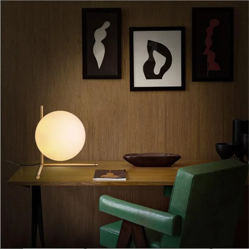 

Modern Style Gold Metal Dining Room Table Light Milky Glass Ball Cafe / Studio Light Bedroom Light AC90-265V Free Shipping