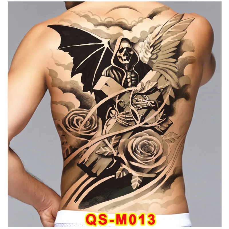 Временная тату наклейка полная задняя татуировка для тела краска черепа дизайн