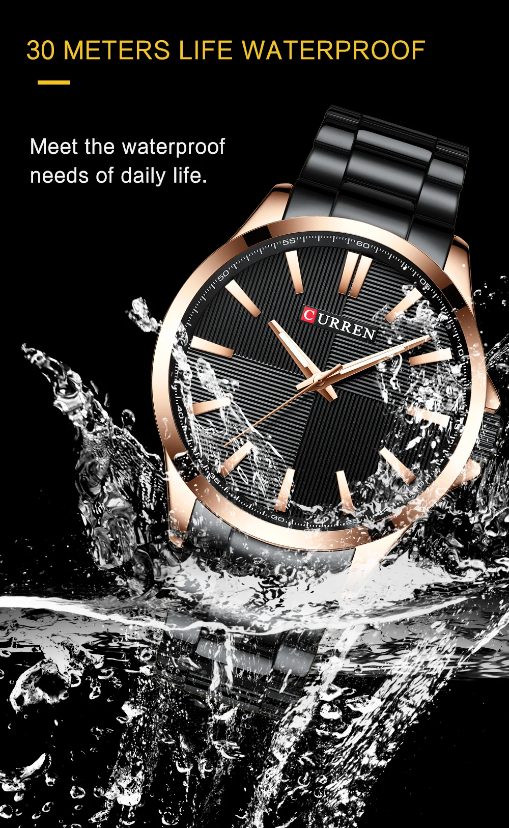 CURREN Часы мужские модные часы роскошный браслет из нержавеющей стали Reloj Наручные часы бизнес часы водонепроницаемые Relogio Masculino