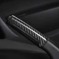 car shift lever cover carbon fiber decoration hand brake cover modification accessories for smart 453 fortwo forfour car styling