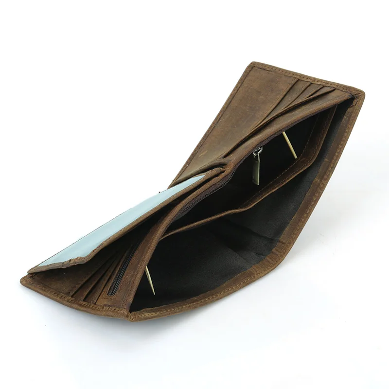 Высокое качество корова кожаные мужские кошельки фирменный дизайн Двойные