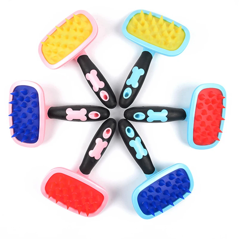 Силикагелевый материал Собака Кошка щетка расческа нежная купальная для длинных