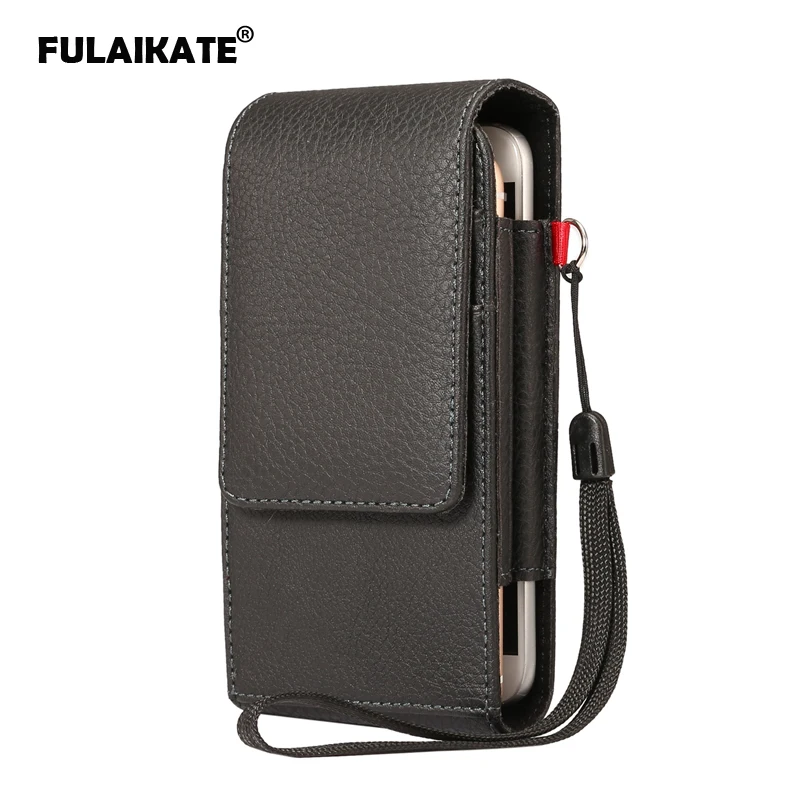 

FULAIKATE 6.0" Litchi Clip Vertical Waist Bag for Samsung Galaxy S8 Plus S7 Edge Universal Pouch for S6 Edge Plus Note4 Holster