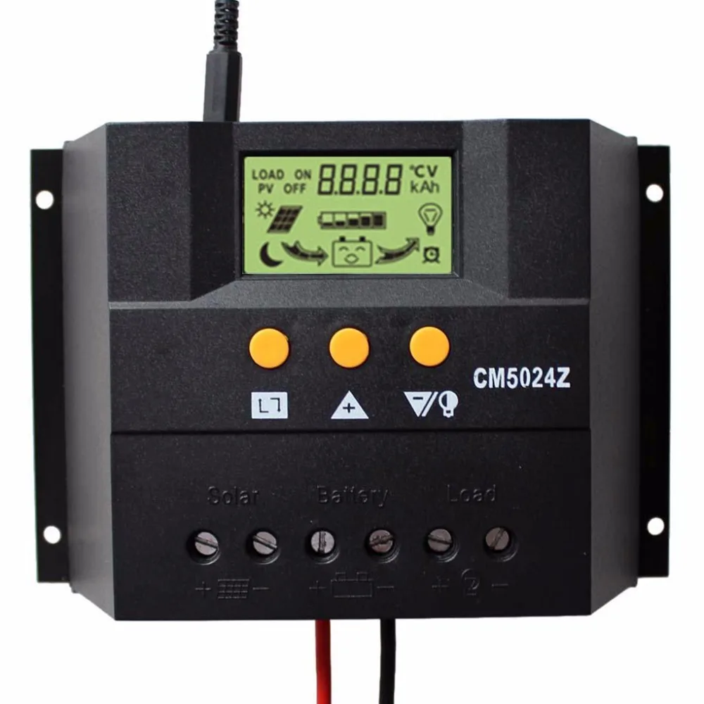 

Wide LCD Display Current 50A Solar Controller Intelligent Identification Solar Panel Battery Charging Regulator 12V/24V