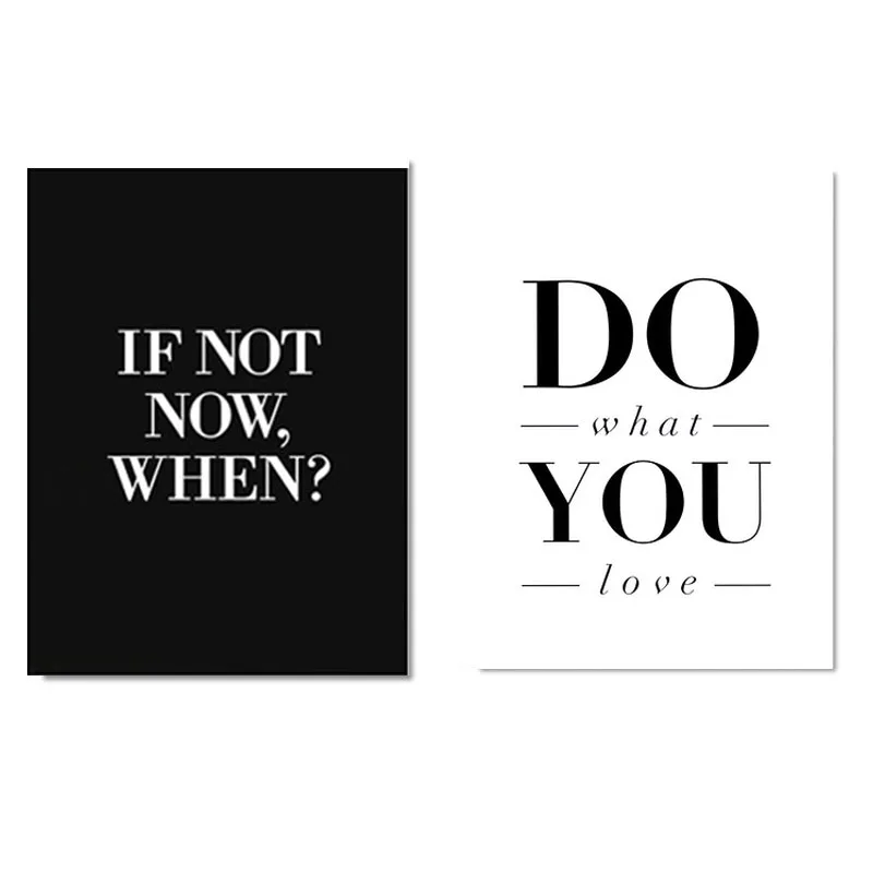 Nordic Black and White Do What You Love Inspirational Quote Canvas Painting Wall Art Pictures Kids Room Poster Print Home Decor | Дом и сад