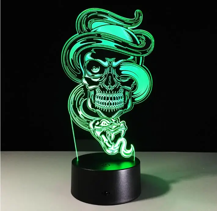 

Kids Children Night Light USB Luminaria Skull Light Touch Sensor Controlled Gothic Halloween Table Bulbing Light