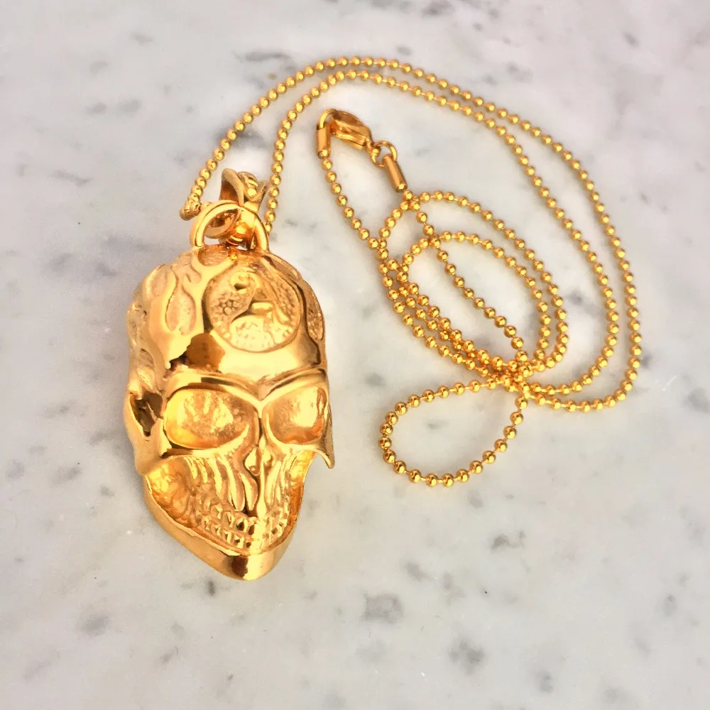 Ожерелье с черепом маклроя и подвески из титановой стали мужское ожерелье
