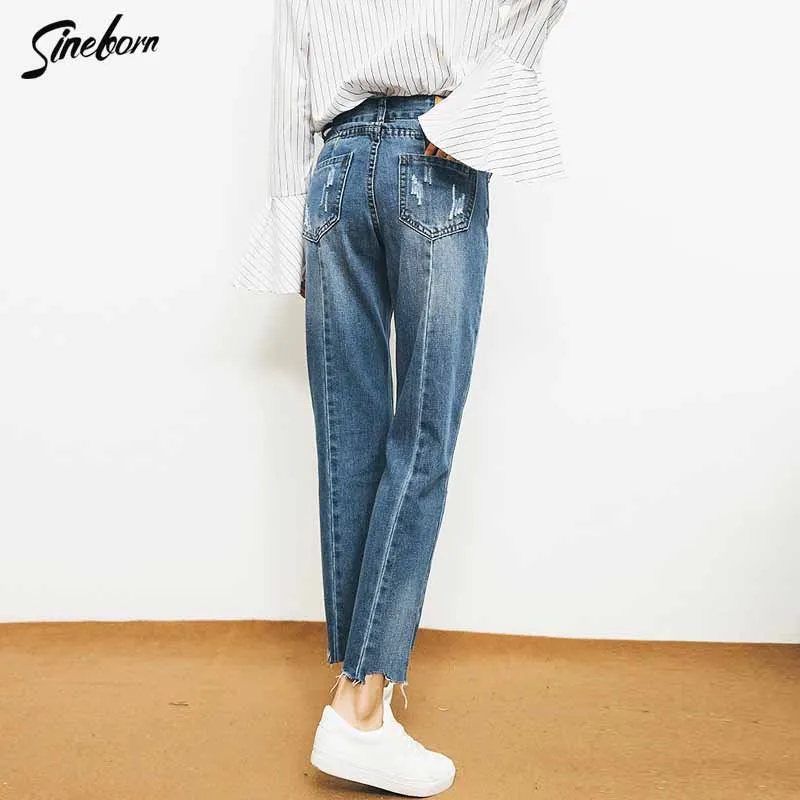 Новинка 2017 года Джинсы Для женщин высокое прямые брюки Винтаж ковбойские длинные