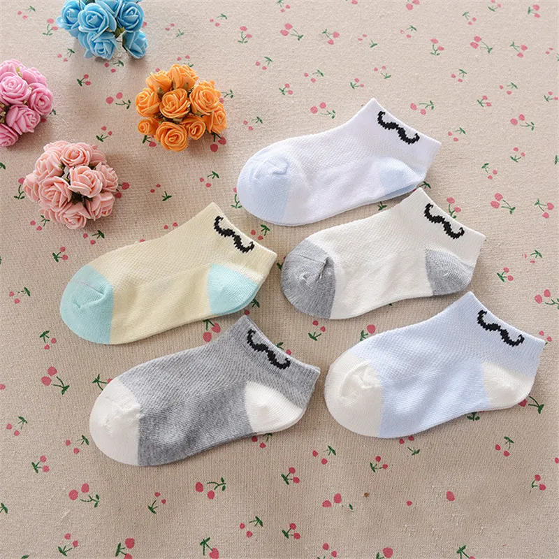 2020 Mustache Children Sock Summer Baby Boy Socks Cotton Beard Anklets Boat Short Sock Kids Hose 0-12Year Half-Sock Shallow Shoe