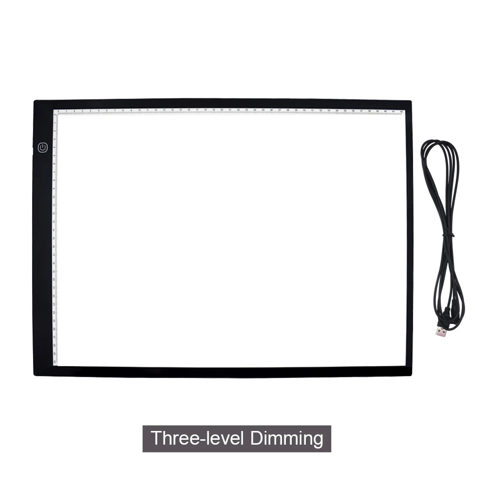 A3 3-level Dimming A3 Scale Drawing LED Light Pad Tablet Artcraft Tracing Light Box Copy Board Paint Writing Table for Painting Sketching Animation - Цвет: A3 3-level Dimming
