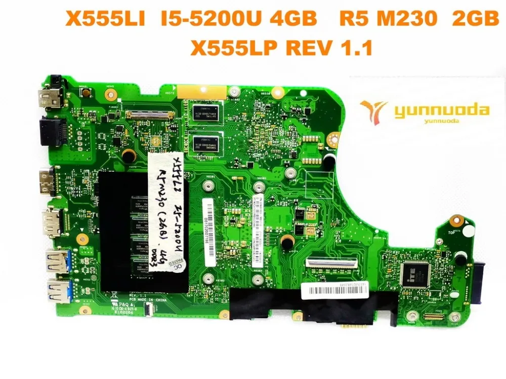 Оригинальная материнская плата для ноутбука ASUS X555LP модель X555LI I5-5200U 4 Гб R5 M230 2 REV 1