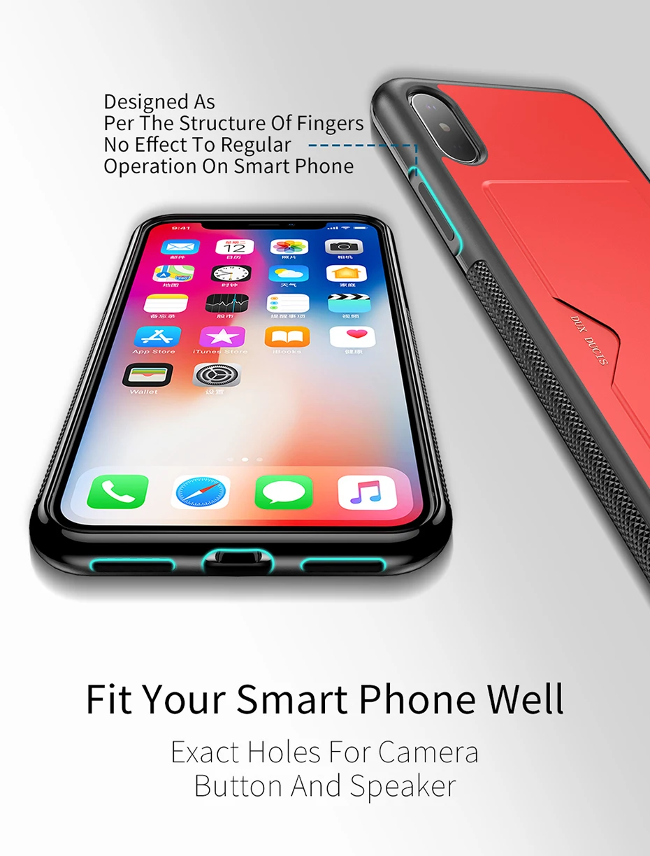 DUX DUCIS для iPhone XS Max чехол для iPhone XsMax Роскошный чехол из искусственной кожи со слотом для карт для iPhone XS Max X S Xr ударопрочный кошелек