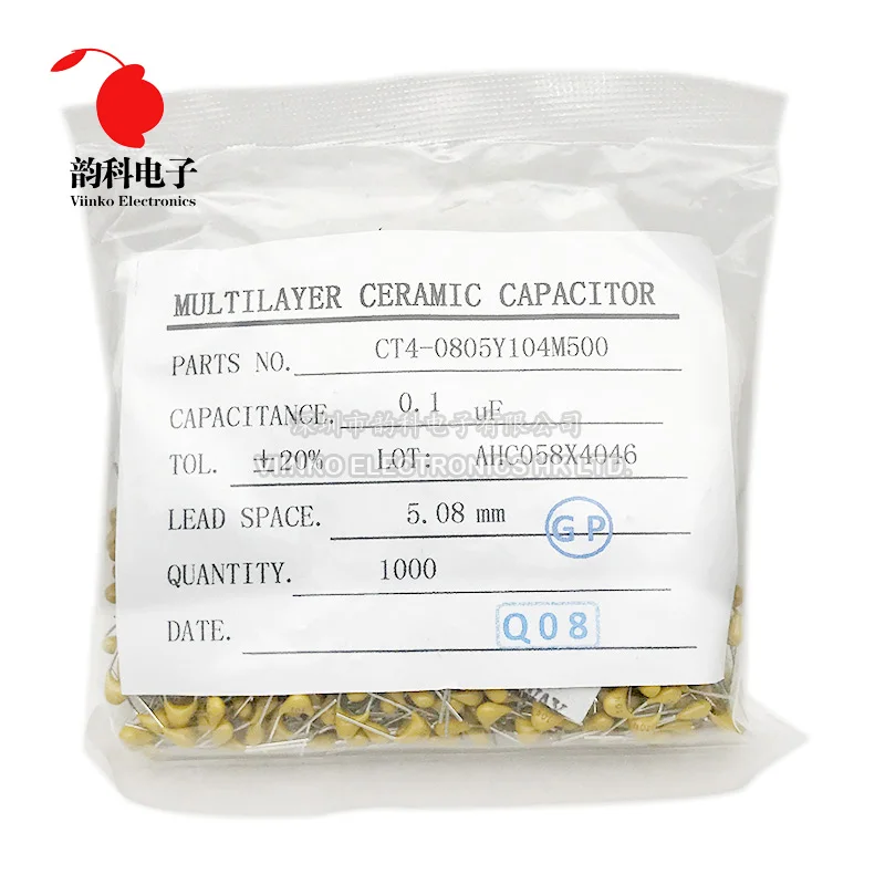 

1000pcs Multilayer ceramic capacitor 471 470PF 50V 471K P=5.08mm Monolithic ceramic capacitor