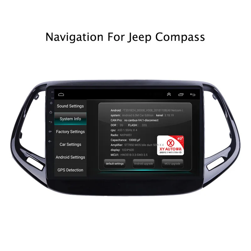 NAVITOPIA 9 дюймов 4G LTE WIFI головное устройство для Jeep Compass 2017 Android 6 0 2G + 32G автомобильный