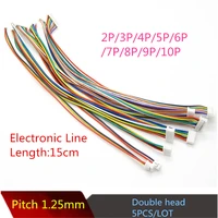 5pcslot yt2075 pitch 1 25mm electronic line 2p3p4p5p6p7p spacing 1 25mm the connector cable length 15cm double head
