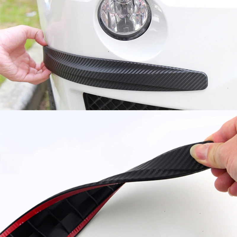 2pcs Car Bumper Protector Corner Guard Anti-Scratch Strips Soft 3M Tape Sticker Body Moldings Styling Chin Valence | Автомобили и
