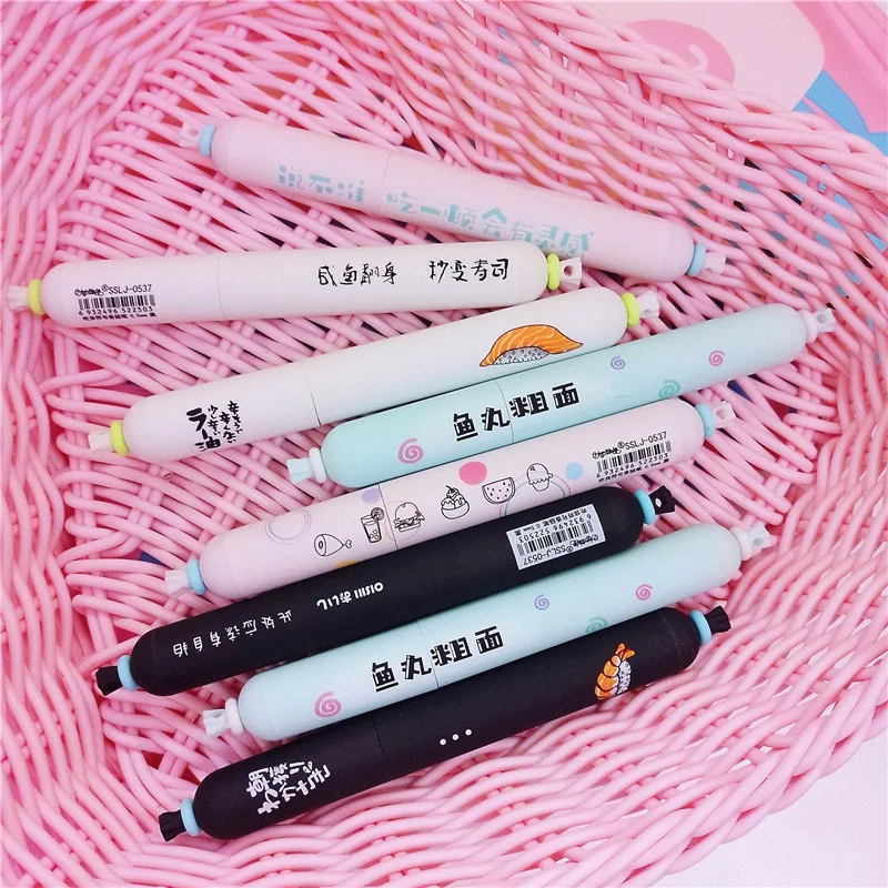 24 шт. kawaii ручка партия милые колбасные гелевые ручки для школы студентов офиса Дети подарок стационарные устройства boligrafo оптом