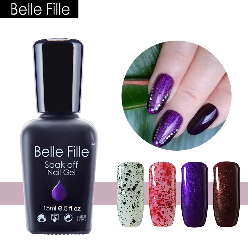 Belle Fille 15 мл Гель лак для ногтей гель искусство полу стойкий Гибридный замочить от