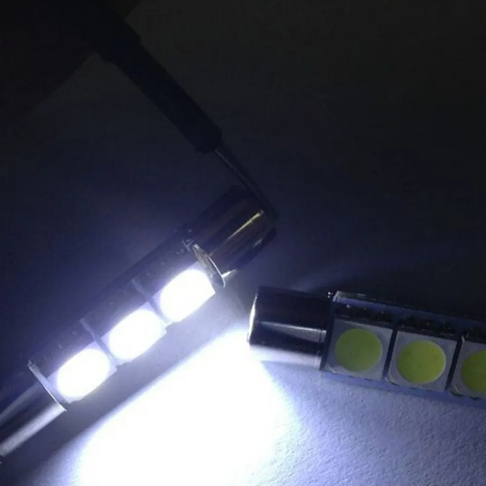 10 шт. купол фестона 6 3 мм SMD 5050 светодиодный 3smd лампочка Автомобильная подсветка