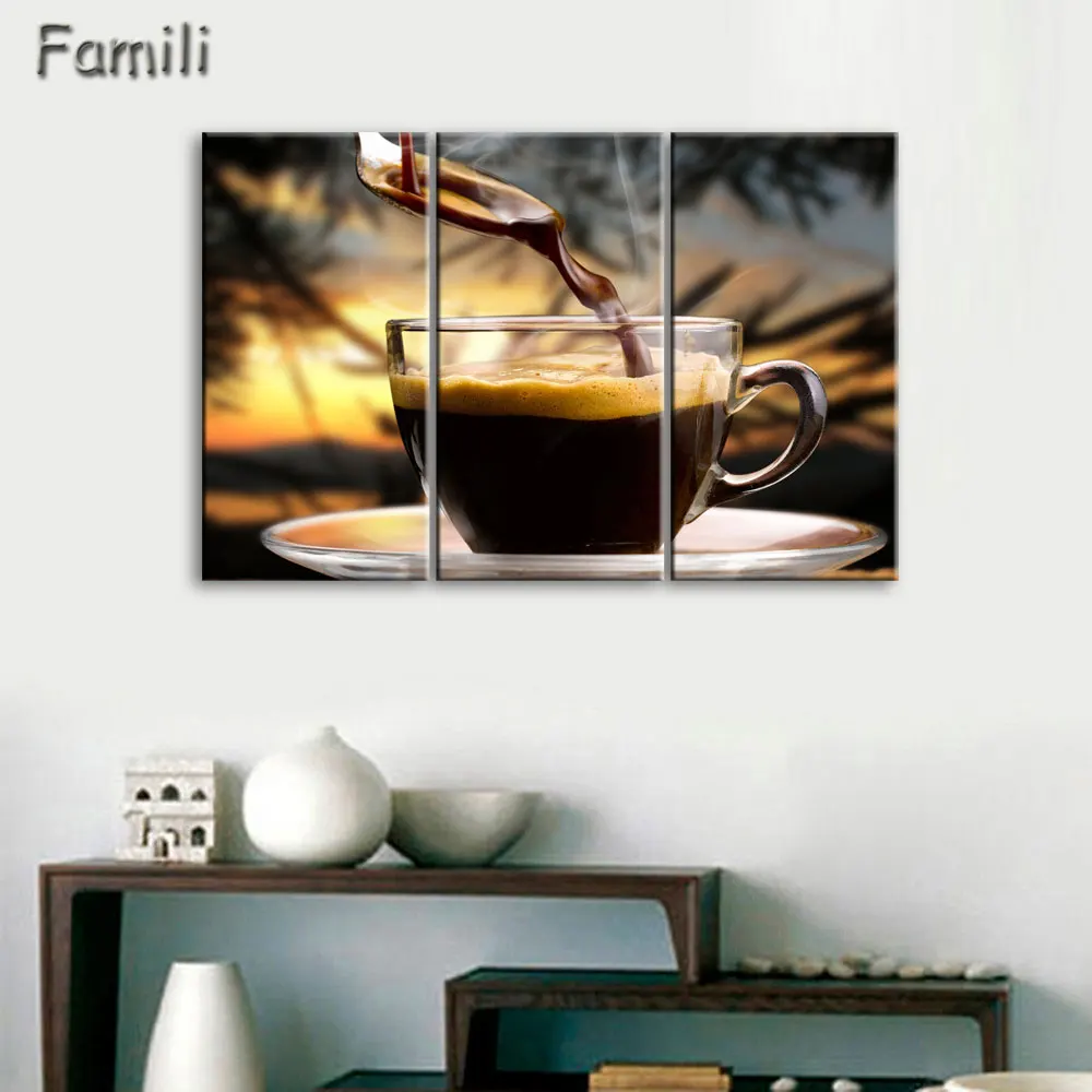 Картина маслом с принтом кофейные зерна холст стена картина без рамки для