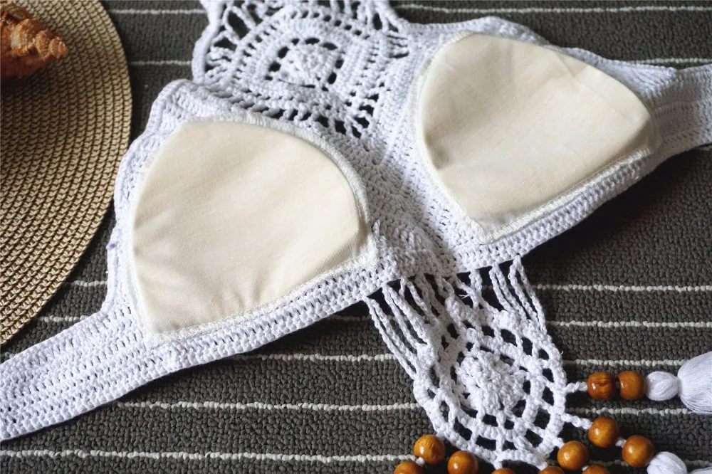 Сексуальный Бразильский бикини вязаный купальник ручной работы женские