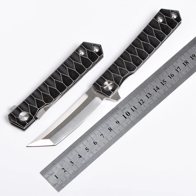 D2 blade TC4 titanium alloy handle Ball bearing system folding knife outdoor camping survival tool tactical pocket EDC knives |