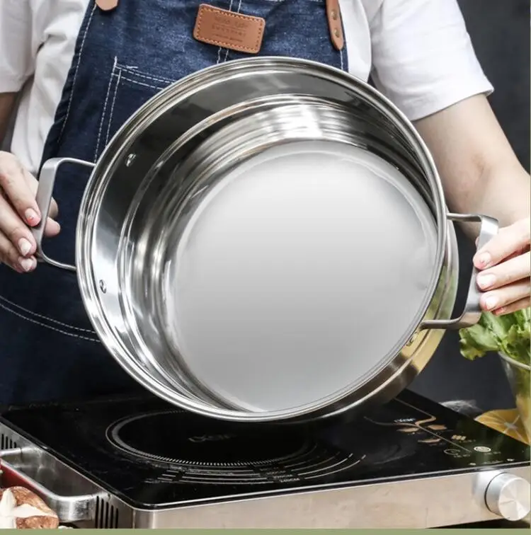Двойные котлы суповая из нержавеющей стали горшок большая кухонная посуда кухонный инструмент Пароварка Кастрюля со спуском пара кастрюля для быстрого приготовления