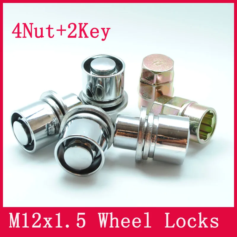 4 гайки + 2 ключа M12x1.5 плоская гайка из сплава замки для колеса колеса/обода toyota