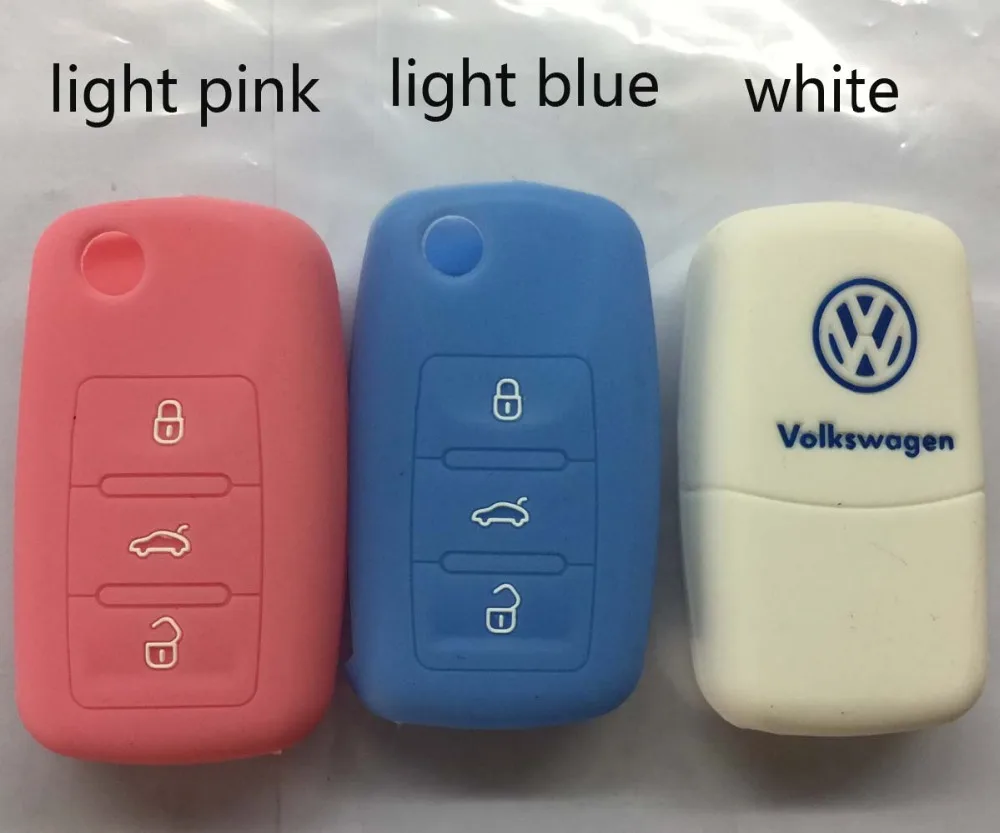 10 шт./лот 13 цвет 3 кнопки силиконовой ключ чехол с логотипом подходит Для VW Passat Polo