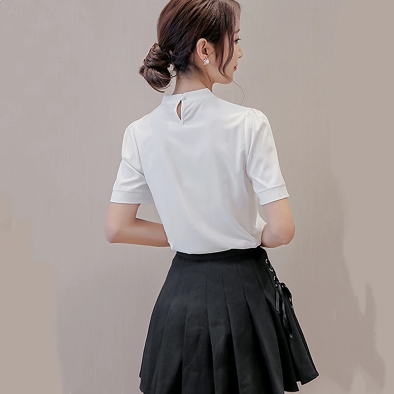 Женская шифоновая блузка с пышными рукавами весна-лето 2018 женские блузки и топы