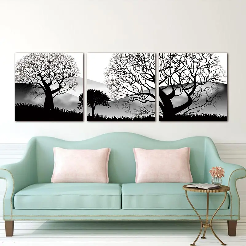Современная Картина на холсте с принтами художественные пейзажи 3 панели Декор