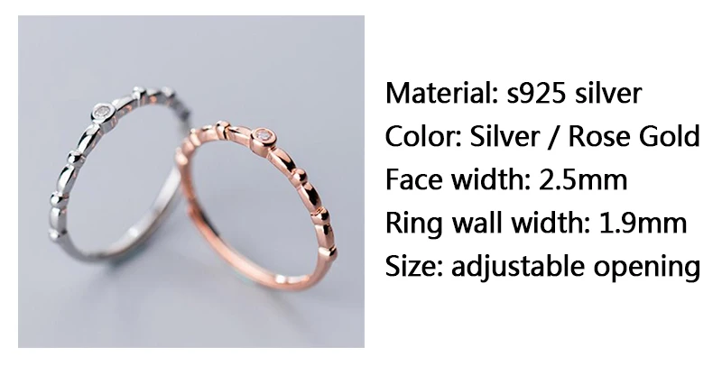 Стерлинговое Серебро S925 темперамент дикий минималистский мелкий циркон кольцо для открытия указательный палец кольцо женские ювелирные изделия