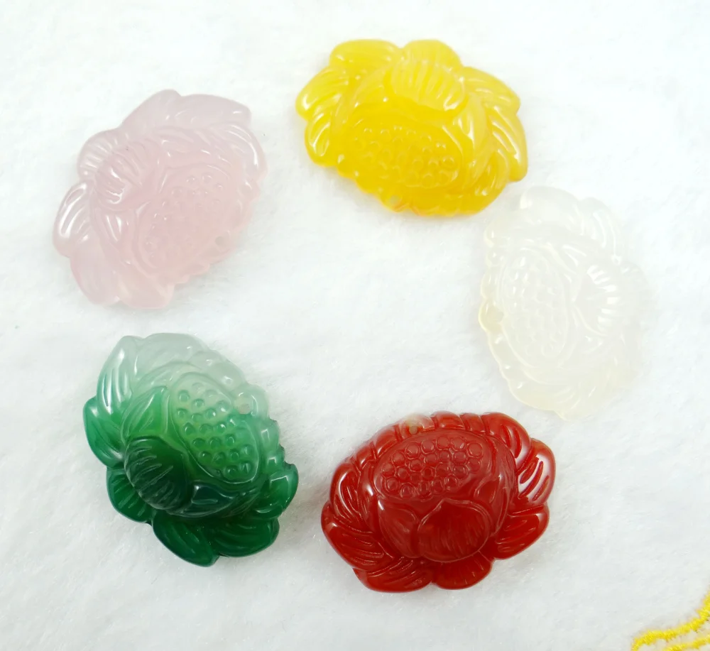 Натуральный камень кварц кристалл бирюза халцедон Агаты Лотос кулон для diy