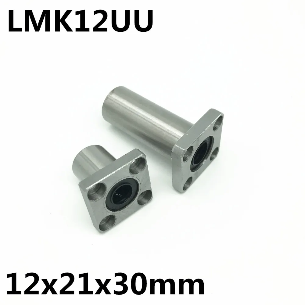 

2pcs LMK12UU for 12mm shaft linear bearing square flange ball bearing bush 12x21x30 mm LMK12 Free Shipping