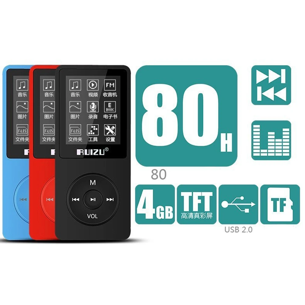Ruizu X02 портативный без потерь цифровой Спорт экран Hifi аудио Mp 3 мини музыка Mp3