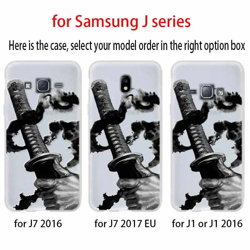Японский самурайский меч для телефона чехол Samsung Galaxy j6 J8 J7 J5 J3 J4 Plus 2018 2017 2016 J610 Prime