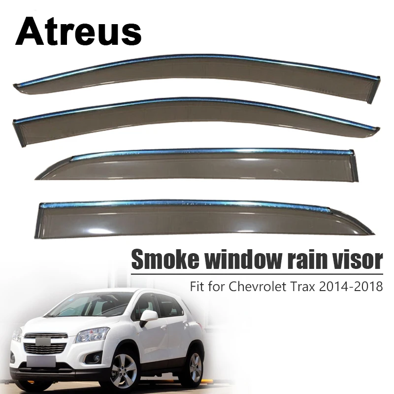 

Atreus 1 set For Chevrolet Trax 2014 2015 2016 2017 2018 High Quality Car Smoke Window Rain Visor ABS Vent Sun Deflectors Guard