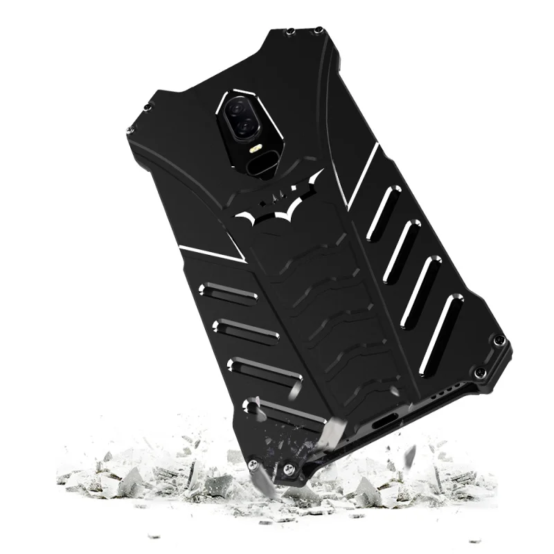 R-Just Batman Design Aluminum Metal Bumper Frame Shockproof Cover Case for OnePlus 6 / 5T Oneplus Skin Fundas Coque |