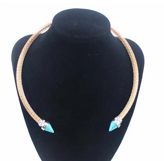 Бесплатная доставка современное Золотое колье чокер с шипами женское золотого