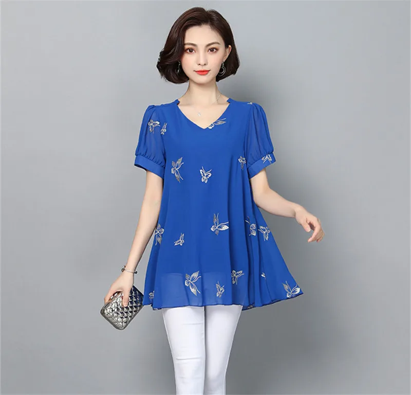 TEAEGG женские блузки и топы Chemisier Femme шифоновые рубашки Blusa Mujer плюс размер 4XL 5XL 6XL