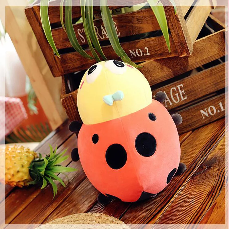 

Simulation Cute Ladybug Insect Cartoon Seven-Star Ladybug Doll Plush Toy Mollusk Doll Doll Sofa Pillow Child Doll Birthday Gift