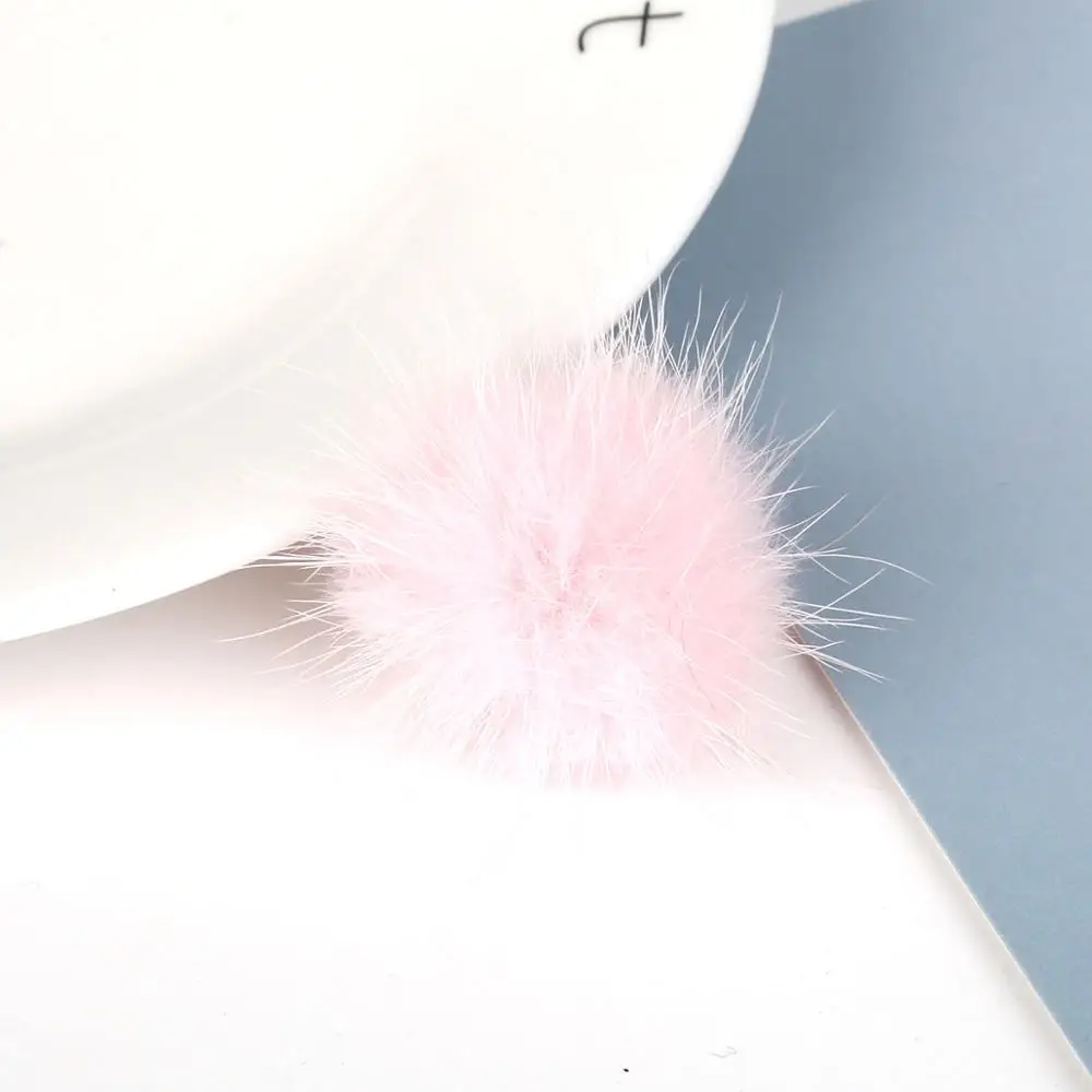 Pink 6 шт. 35 мм мех норки Помпон для самостоятельного изготовления ювелирных изделий для обуви Одежда серьги кольцо/ювелирные аксессуары материалы - Цвет: Pink